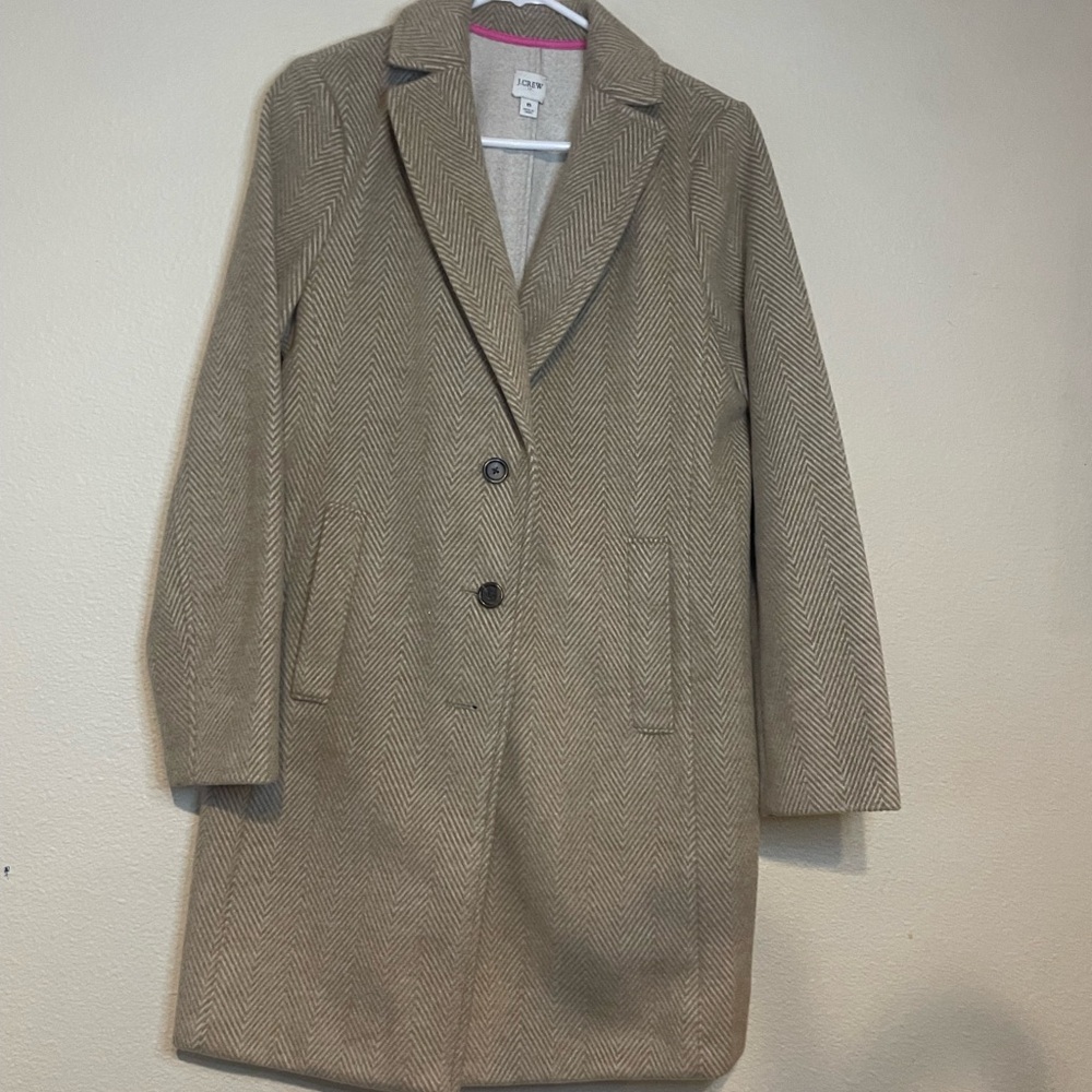j. crew pea coat jacket brown 